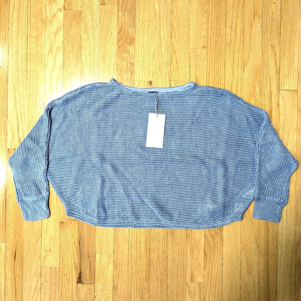SOLD - POETRY Rib-Stitch Linen Sweater in Bluebell Size 8 or M (NEW WITH TAGS)